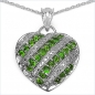 Preview: Collier/Kette mit Chromdiopsid-Herz Anhänger 925-Silber