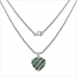 Preview: Collier/Kette mit Smaragd/Weißtopas-Herz Anhänger 925-Silber Rhodiniert-1,67Karat
