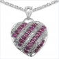 Preview: Collier/Kette m.Rubin-Herz Anhänger 925-Silber Rhodin.-1,56 Karat