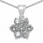Preview: Collier/Halskette 925-Sterling Silber mit Blume/Blüte-Anhänger/Zirkonia 4,20 Karat