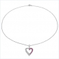 Preview: Collier/Kette-Anhänger Rubin/Zirkonia-925 Silber-Rhodiniert