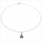 Preview: Collier/Kette mit Diamant/Smaragd-Anhänger 925 Silber