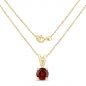 Preview: Collier/Kette mit Granat-Anhänger 0,50 Karat Silber-vergoldet 14 Karat Gelbgold