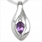 Preview: Collier/Kette mit Amethyst-Anhänger 925 Silber Rhodiniert-0,40 Karat