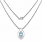 Preview: Edles Collier/Kette mit Blautopas-Anhänger 925 Silber Rhodiniert-0,53 Karat