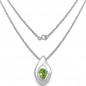 Preview: Edles Collier/Kette mit grünem Peridot-Anhänger -0,40 Karat
