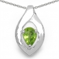 Preview: Edles Collier/Kette mit grünem Peridot-Anhänger -0,40 Karat