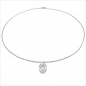 Preview: Collier/Kette mit Rosenquarz-Anhänger 925 Silber Rhodiniert-0,45 Karat