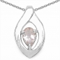 Preview: Collier/Kette mit Rosenquarz-Anhänger 925 Silber Rhodiniert-0,45 Karat