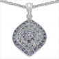 Preview: Collier/Kette mit großem Tansanit/Aquamarin-Anhänger 1,95 Karat