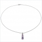 Preview: Collier/Kette Anhänger m.3 Amethysten-925 Silber-Rhod.-2,50 Karat