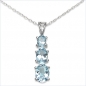 Preview: Collier/Kette Anhänger m.3 Blautopas-925 Silber-Rhod.-3,25 Karat