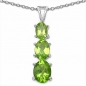 Preview: Collier/Kette Anhänger mit 3 Peridots -925 Silber-Rhodiniert