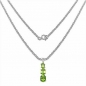 Preview: Collier/Kette Anhänger mit 3 Peridots -925 Silber-Rhodiniert