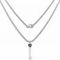 Preview: Collier/Kette mit Granat/Zirkonia-Schlüssel-Anhänger-Silber/Rhodiniert-2,49Karat