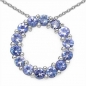Preview: Collier/Halskette mit Tansanit-Anhänger-14 Edelsteine-1,40 Karat