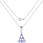 Preview: Collier/Halskette mit Diamant/Tansanit-Anhänger-0,71 Karat