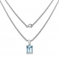 Preview: Collier/Kette mit Rechteck-Anhänger-Blautopas 925 Silber 1,85 Karat