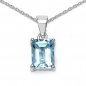 Preview: Collier/Kette mit Rechteck-Anhänger-Blautopas 925 Silber 1,85 Karat