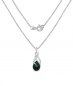 Preview: Collier/Kette mit großem Smaragd-Anhänger 925 Silber/Rhodiniert-7,48 Karat