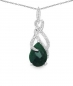 Preview: Collier/Kette mit großem Smaragd-Anhänger 925 Silber/Rhodiniert-7,48 Karat