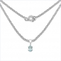 Preview: Collier/Kette mit ovalen Blautopas-Anhänger 925 Silber/Rhodiniert-0,65 Karat