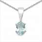 Preview: Collier/Kette mit ovalen Blautopas-Anhänger 925 Silber/Rhodiniert-0,65 Karat