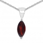 Preview: Marquise-Granat-Schmuck-SET 4-teilig Sterling Silber Rhodiniert-2,57 Karat