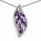 Preview: Collier/Kette Amethyst-Blatt-Anhänger Silber-1,20 Karat