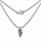 Preview: Collier/Kette nachtblauer Saphir-Blatt-Anhänger Silber-1,60 Karat