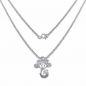 Preview: Collier/Halskette mit Anhänger-Pfau aus Blautopas/Weißtopas/Diamant-1,72 Karat