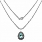 Preview: Collier/Kette mit Blautopas/Tansanit-Tropfen-Anhänger,Silber Rhodiniert-10,10 Karat