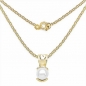 Preview: Collier/Kette mit Perle-Anhänger Silber-vergoldet mit 10 Karat Gelbgold-1,50 Kar