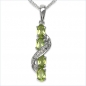 Preview: Collier/Kette mit Diamant/Peridot-Anhänger 1,09 Karat