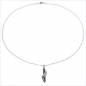 Preview: Collier/Kette m.Diamant/Schwarzer Saphir-Anhänger 1,41Karat