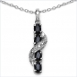 Preview: Collier/Kette m.Diamant/Schwarzer Saphir-Anhänger 1,41Karat