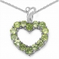 Preview: Collier/Kette Anhänger m.14 Peridot-925 Silber Rhodiniert