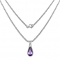 Preview: Collier/Kette mit großem Amethyst Tropfen-Anhänger 5,05 Karat