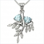 Preview: Designer-Kette mit Blau-u.Weiß-Topas-Anhänger-2,60 Karat