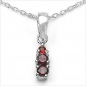 Preview: Collier/Halskette mit Granat Anhänger 925-Sterling-Silber-Rhod.