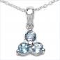Preview: Collier/Kette mit Blautopas Blume-Anhänger 1,40 Karat