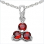 Preview: Collier/Kette m.Granat Blume-Anhänger 925 Silber 1,40 Karat