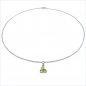 Preview: Collier/Kette mit grünem Peridot-Blume-Anhänger 925 Silber Rhod.-0,75 Karat