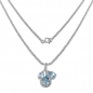 Preview: Collier/Kette mit 3 Tropfen Anhänger Blautopas-Sterling-Silber-Rhodiniert-2,48 Karat