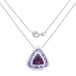 Preview: Collier/Halskette Amethyst/Tansanit/Diamant-Anhänger-1,51 Karat-17 Edelsteine