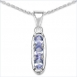 Preview: Collier/Kette Tansanit-Anhänger-925 Silber-Rhodiniert-0,51 Karat