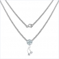 Preview: Collier/Kette Blautopas-Blume-Anhänger-925 Silber Rhodiniert-1,24 Karat