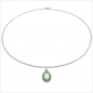 Preview: B-Ware-Collier/Halskette mit Smaragd/Opal-Anhänger-Silber Rhodiniert [P399OPE-BW]