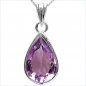 Preview: Collier/Kette m.großem Amethyst Tropfen-Anhänger 4,00 Karat