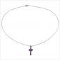 Preview: Collier/Kette Anhänger Amethyst-Kreuz-Silber 1,40 Karat